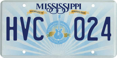 MS license plate HVC024