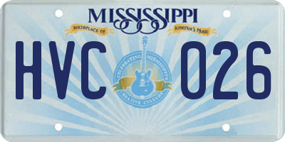 MS license plate HVC026