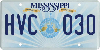 MS license plate HVC030