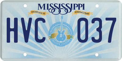 MS license plate HVC037