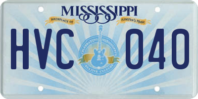MS license plate HVC040
