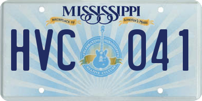MS license plate HVC041