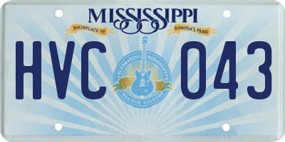 MS license plate HVC043