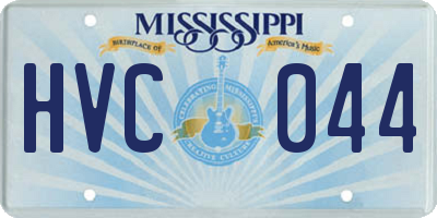 MS license plate HVC044