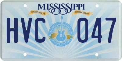 MS license plate HVC047