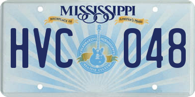 MS license plate HVC048