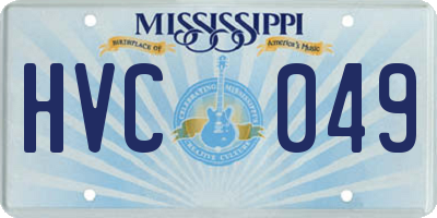 MS license plate HVC049