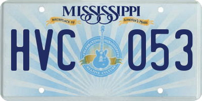 MS license plate HVC053