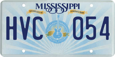 MS license plate HVC054