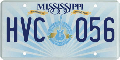 MS license plate HVC056