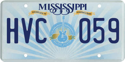MS license plate HVC059