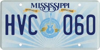 MS license plate HVC060