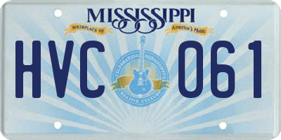 MS license plate HVC061