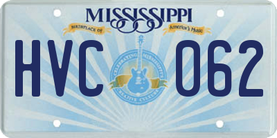 MS license plate HVC062