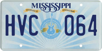 MS license plate HVC064