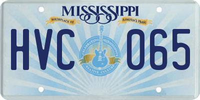 MS license plate HVC065
