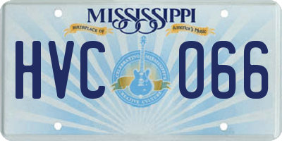 MS license plate HVC066