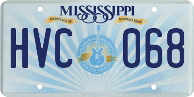 MS license plate HVC068
