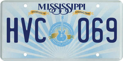 MS license plate HVC069