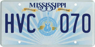 MS license plate HVC070