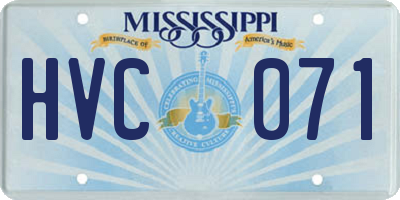 MS license plate HVC071