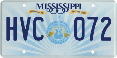 MS license plate HVC072