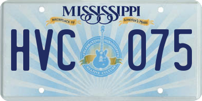 MS license plate HVC075
