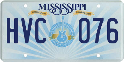 MS license plate HVC076