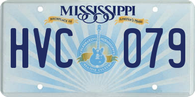 MS license plate HVC079