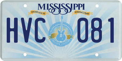 MS license plate HVC081