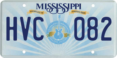 MS license plate HVC082