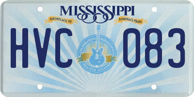 MS license plate HVC083