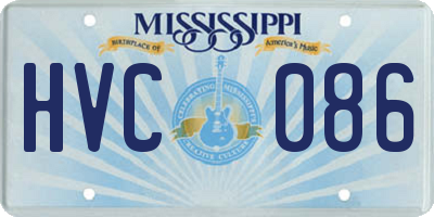 MS license plate HVC086