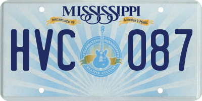MS license plate HVC087