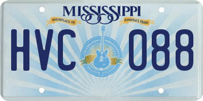 MS license plate HVC088