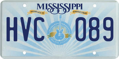 MS license plate HVC089