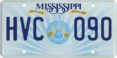 MS license plate HVC090