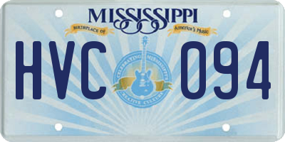 MS license plate HVC094