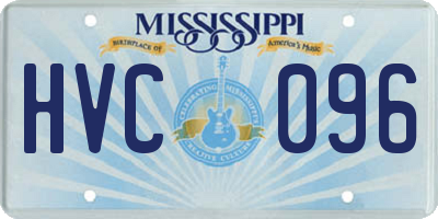 MS license plate HVC096