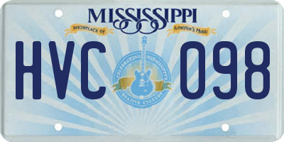 MS license plate HVC098