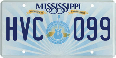 MS license plate HVC099
