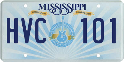 MS license plate HVC101