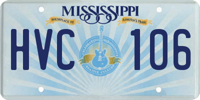 MS license plate HVC106