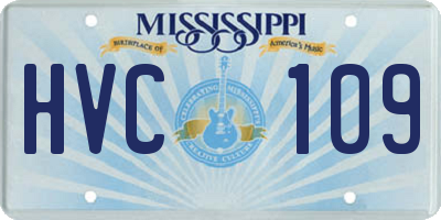 MS license plate HVC109