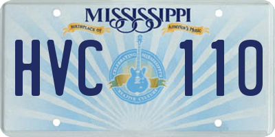 MS license plate HVC110