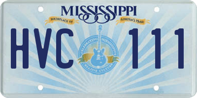 MS license plate HVC111