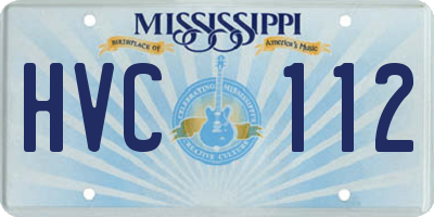 MS license plate HVC112