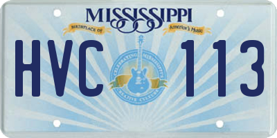 MS license plate HVC113