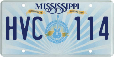 MS license plate HVC114