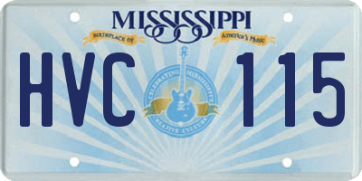 MS license plate HVC115
